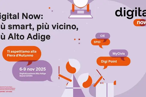 La Provincia autonoma di Bolzano invita a visitare lo stand dedicato alla digitalizzazione alla Fiera d'Autunno. (Fonte: Ripartizione Informatica)
