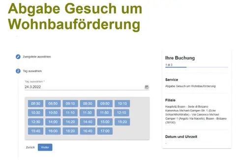 Künftig können interessierte Bürgerinnen und Bürger Beratungs- und Abgabetermine mit bzw. in der Abteilung Wohnungsbau online vormerken.