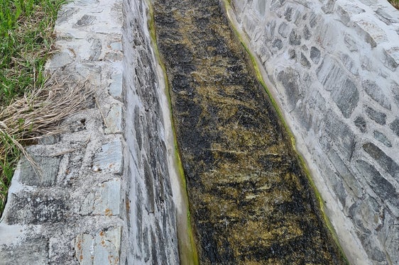 L'Ufficio provinciale Bacini montani Est ha risanato la cunetta nel tratto inferiore del rio Masarei a San Cassiano, nel Comune di Badia, ripristinando la sua funzionalità (Foto: ASP/Ufficio provinciale Bacini montani Est)