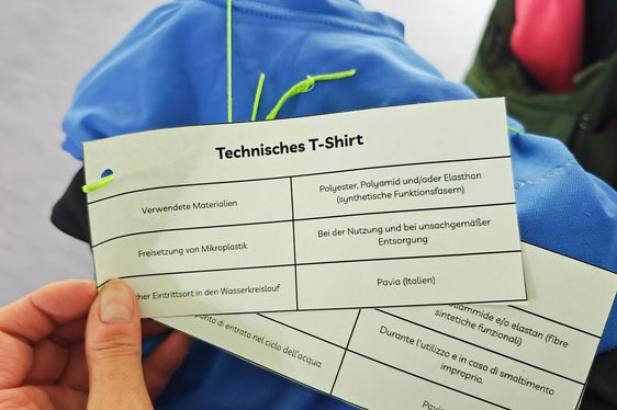 Ein technisches T-Shirt besteht aus zahlreichen Komponenten, darunter auch Plastik, das durch Produktion, Nutzung und Waschvorgänge wieder in die Umwelt gelangt. (Foto: LPA/Ursula Pirchstaller)