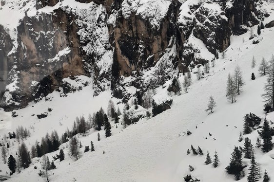 Gleiche mehrere Lawinen sind auf die Staatsstraße am Grödner Joch abgegangen. Der Straßendienst hatte den Verkehrsweg zuvor aus Sicherheitsgründen gesperrt. (Foto: LPA/Landesstraßendienst)