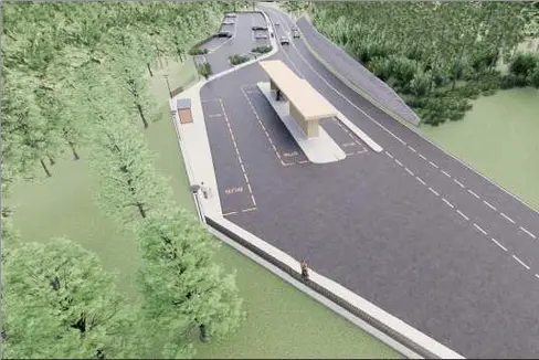 Il progetto della nuova fermata dell'autobus a Ponte Nova (Foto: ASP/Ufficio tecnico strade Centro-Sud)