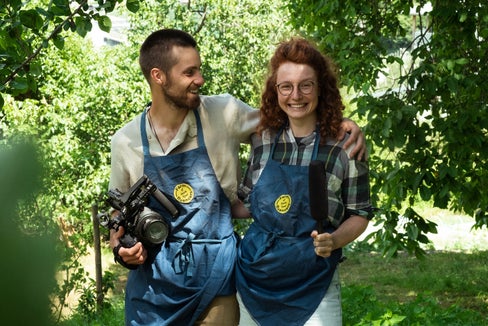 Thomas Schäfer und Meike Hollnaicher, Gründer des Projekts Farmfluencers of South Tyrol (Foto: LPA)