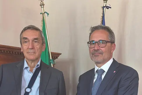 Der Kabinettschef von Justizminister Carlo Nordio, Antonio Mura (links), empfing am 16. Juli, Landeshauptmann Arno Kompatscher, zu einer Aussprache in Rom. (Foto: LPA)