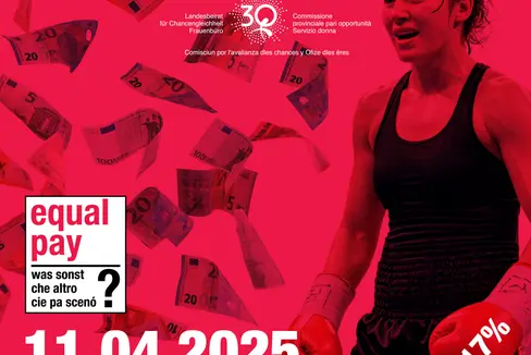 Am Equal Pay Day am 11. April findet auf dem Bozner Waltherplatz ein Flashmob statt. (Grafik: Frauenbüro)