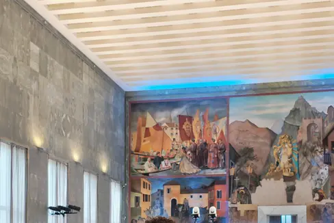 (da man ciampa a man dërta): Samuel Pizzinini, Edoardo Alfarei y Mark Planinschek (Foto: USP)