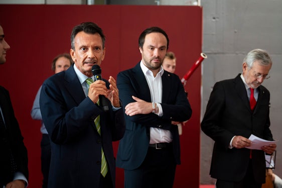 Il sovrintendente scolastico Vincenzo Gullotta nel corso della cerimonia d'inaugurazione della fiera. Il futuro si costruisce scegliendo con passione: solo così si affrontano le sfide e si cresce per tutta la vita. (Foto: USP/Fabio Brucculeri)