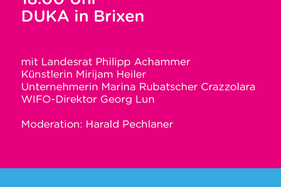 Wirtschaft und Kultur im Gespräch: Beim zweiten Treffpunkt der Veranstaltungsreihe #Kulturperspektiven tauscht sich am kommenden Montag Landesrat Achammer mit Gästen aus dem Kunst-, Kultur- und Wirtschaftsbereich sowie Interessierten in Brixen aus.