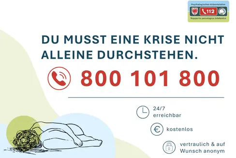 Das Psychologische Krisentelefon ist 24 Stunden, 7 Tage die Woche erreichbar. Menschen, die selbst von einer psychischen oder existenziellen Krise betroffen sind, aber auch Angehörige, Fachstellen und Ordnungskräfte können sich an den Dienst wenden. (Grafik: LPA)