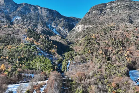 In diesem Bereich beginnt das Amt für Wildbach- und Lawinenverbauung Süd in Kürze mit den Bauarbeiten für eine Rückhaltesperre im Furglauerbach zur Verstärkung des Hochwasserschutzes von St. MichaelEppan. (Foto: LPA/Amt für Wildbach- und Lawinenverbauung Süd in der Agentur für Bevölkerungsschutz)
