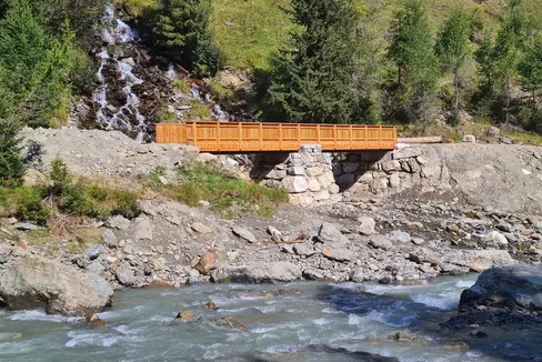 Il ponte realizzato sul rio Plima (Foto: Ufficio sistemazione bacini montani Ovest)