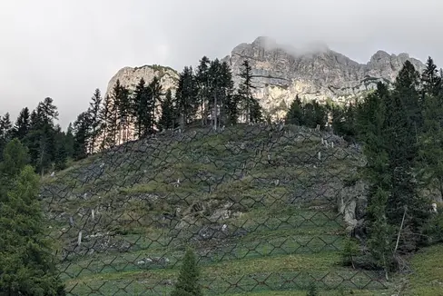 Mürs de proteziun nüs garantësc plü sigurté da lovines y smöies tles vijinanzes dla localité Verda a Badia. (Foto: USP/Ofize Sistemaziun di rüs da munt ost)