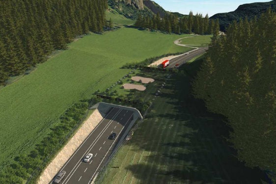 Il primo ponte verde dell'Alto Adige verrà realizzato in località La Serra, a San Lorenzo di Sebato. Il passaggio artificiale consente agli animali di attraversare la strada in sicurezza e aumenta anche la sicurezza per gli utenti della strada. (Rendering: Ripartizione Infrastrutture)