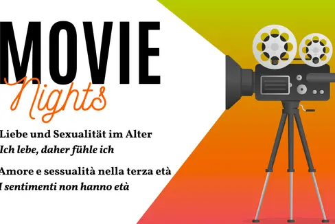 Due film, uno in lingua tedesca ed uno in italiano, saranno proiettati nei prossimi giorni nei Filmclub di Bolzano, Merano, Bressanone, Brunico e Silandro nell'ambito della campagna di sensibilizzazione sull'amore e la sessualità nella terza età I sentimenti non hanno età (Foto: ASP/Associazione delle Residenze per Anziani dell'Alto Adige)