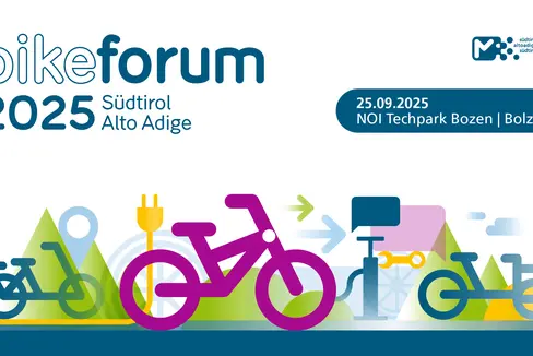 Al NOI Techpark di Bolzano, il 25 settembre si terrà il primo Bike Forum dell'Alto Adige: l’evento prevede sessioni plenarie, workshop tematici, attività interattive, talk ispirazionali e un cinema alimentato a pedali. I workshop hanno posti limitati, pertanto è obbligatoria l’iscrizione entro il 15 settembre. (Foto: USP/Dipartimento Infrastrutture e Mobilità/STA)