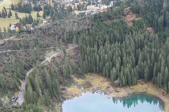 Alla fine di ottobre 2018, la tempesta Vaia ha colpito l'Alto Adige causando danni a una superficie boschiva di circa 6000 ettari. (Foto: USP/Centro funzionale provinciale dell'Agenzia per la Protezione civile)