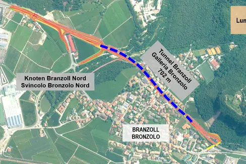 Il progetto della circonvallazione di Bronzolo (Foto: Ripartizione Infrastrutture)
