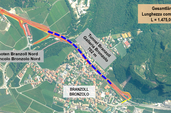 Il progetto della circonvallazione di Bronzolo (Foto: Ripartizione Infrastrutture)