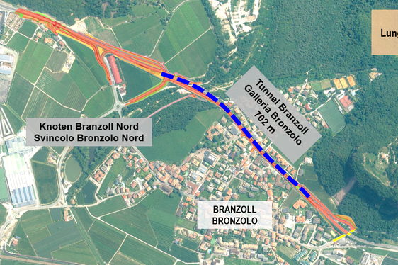 Il progetto della circonvallazione di Bronzolo (Foto: Ripartizione Infrastrutture)