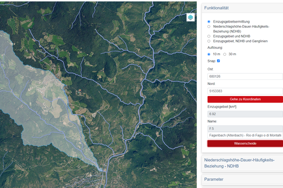 L'applicazione può essere utilizzata per visionare i singoli corsi d'acqua, come ad esempio il Rio Fago a Bolzano. (Foto: USP)