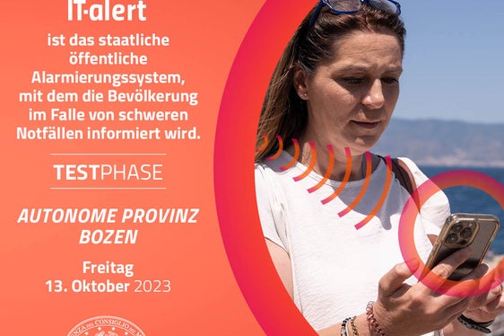 Am internationalen Tag der Katastrophenvorbeugung, dem 13. Oktober, um 12 Uhr erfolgt erstmals der Test des neuen gesamtstaatlichen Alarmierungssystems IT-alert. (Grafik: Dipartimento Protezione Civile/LPA)