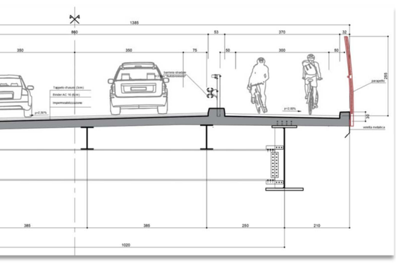 Die neue Riggertalbrücke wird 184 Meter lang und 13,85 Meter breit sein. Neben der 8,60 Meter breiten Fahrbahn ist auch ein drei Meter breiter Radweg vorgesehen. (Foto: LPA/Ressort Infrastrukturen und Mobilität)