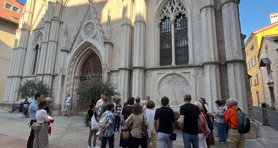 Museo Diocesano Tridentino: 27 persone sono state accompagnate tra le sale del Museo e le vie della città di Trento per riflettere sul coinvolgimento della città nelle rivolte contadine. (Foto: Museo Diocesano Tridentino)