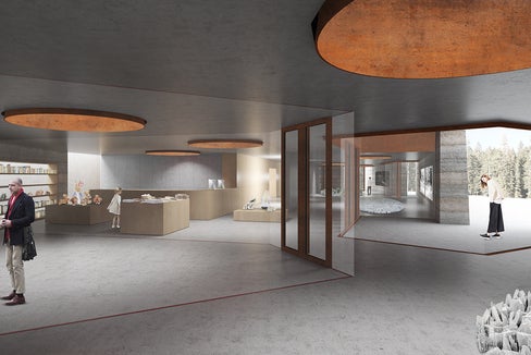 Blick in das künftige Innere des Besucherzentrums Geoparc Bletterbach: Am 29. August wird sich Landesrätin Hochgruber Kuenzer über den Stand des Projekts informieren. (Foto: LPA/Landesamt für Hochbau West)