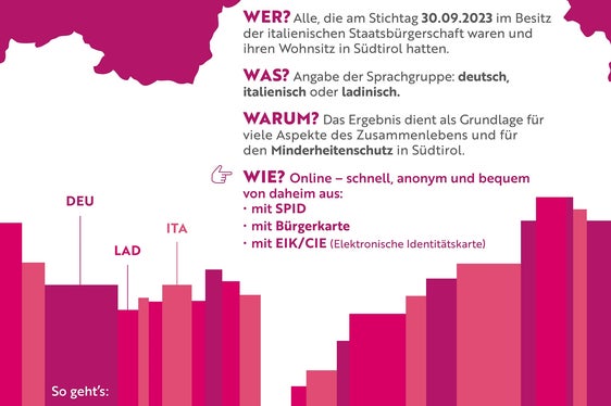 Das Plakat zur Sprachgruppenzählung (Quelle: ASTAT)