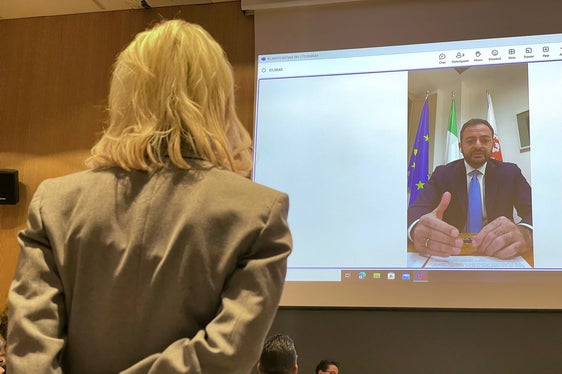 Il vicepresidente Marco Galateo durante il suo intervento in videoconferenza. Ammiro il lavoro svolto dal Cts Einaudi. Sfogliando il Bilancio, ho trovato una scuola aperta al territorio attraverso collaborazioni con aziende ed enti e numerosi corsi di formazione continua. (Foto: GNews)