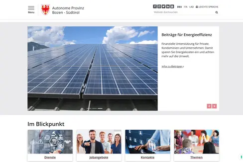 Die Landesverwaltung hat eine neue Web-Einstiegsseite. Die neu gestaltete Startseite zum Internet bietet Bürgern und Bürgerinnen schnell und einfach Zugriff auf wichtige Informationen, Daten und Dienstleistungen und gibt Antwort auf häufig gestellte Fragen. (Foto: LPA)