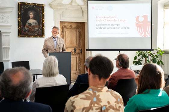 Anche la famiglia di Alexander Langer, nella foto suo fratello Martin, ha partecipato all'evento. (Foto: USP/Fabio Brucculeri)
