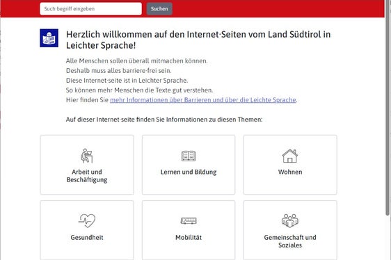 Die Landesverwaltung informiert über wichtige Themen seit 2020 auch in Leichter Sprache. Diese richtet sich an Menschen mit Lernschwierigkeiten und ist auch für alle, deren Muttersprache nicht Deutsch ist, leichter verständlich. (Screenshot: LPA)