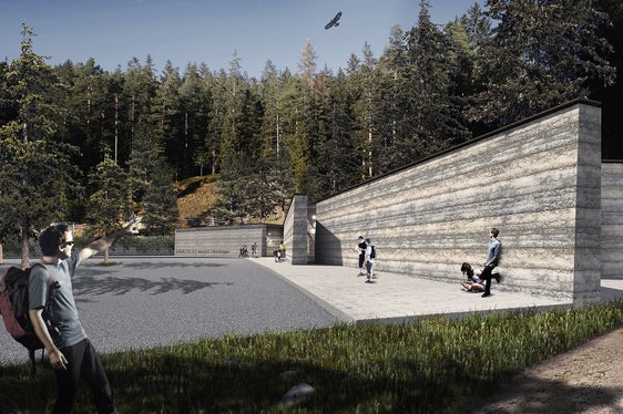 Vier Wände nehmen Struktur und Farbe der Bletterbachschlucht auf: Außen wird vor allem der Besucherempfangsbereich des Besucherzentrums Geoparc Bletterbach vergrößert. (Foto: LPA/Landesamt für Hochbau West)