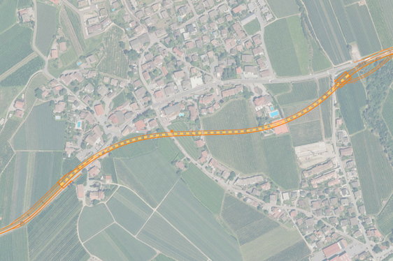 Auf dieser Strecke verläuft die neue Umfahrung von Rabland. (Foto: LPA/Ressort Infrastrukturen und Mobilität)