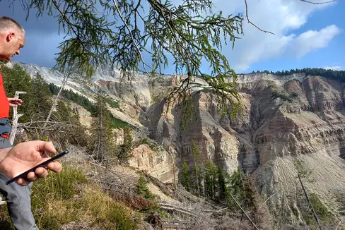 Con un sistema innovativo la segnalazione degli eventi franosi può avvenire online tramite un’apposita app. (Foto: ASP/Ufficio geologia)