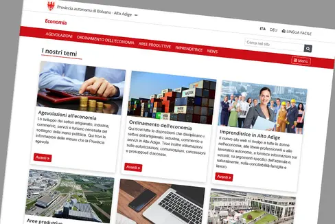 Il portale provinciale sull'Economia è stato creato con un nuovo sistema di gestione dei contenuti che facilita la navigazione (Foto: ASP)