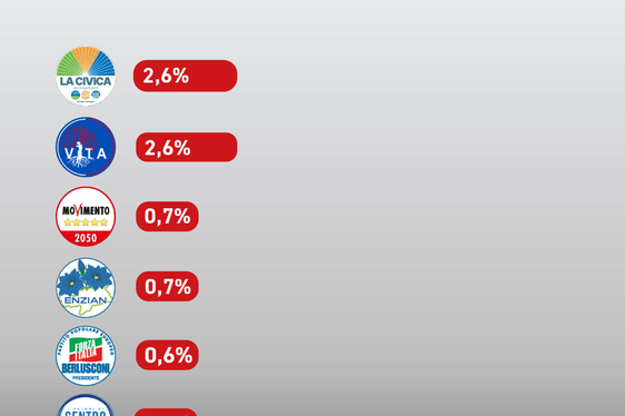 Unter drei Prozent liegen die fünf letztgereihten Listen - Vorläufiges Endergebnis (Grafik: LPA)