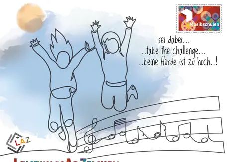 Rund 1800 junge Musizierende haben im vergangenen Schuljahr erfolgreich die Prüfungen für musikalische Leistungsabzeichen in verschiedenen Fächern und Leistungsstufen abgelegt. (Grafik: Landesdirektion Deutsche und ladinische Musikschule)