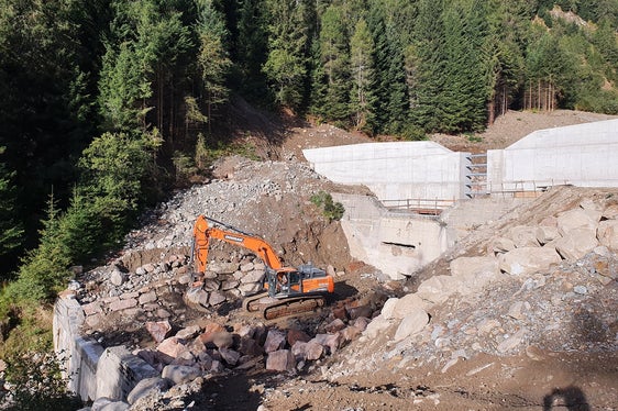 Il nuovo bacino di ritenzione andrà a trattenere parte del carico del greto del fiume. (Foto: ASP/Ufficio provinciale sistemazione bacini montani Sud)