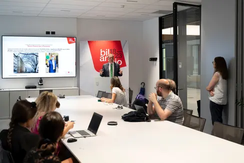 Nella conferenza stampa odierna l'assessore provinciale Massimo Bessone ha riferito, tra l'altro, dei numerosi progetti di edilizia realizzati nel corso dell'attuale legislatura (Foto: ASP/Manuela Tessaro)