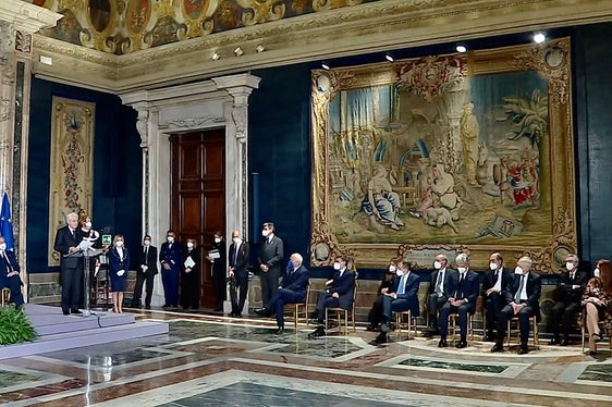 Il presidente Mattarella ha sottolineato l'importanza di cogliere l'opportunità offerta dal PNRR (Foto: diretta streaming www.quirinale.it)