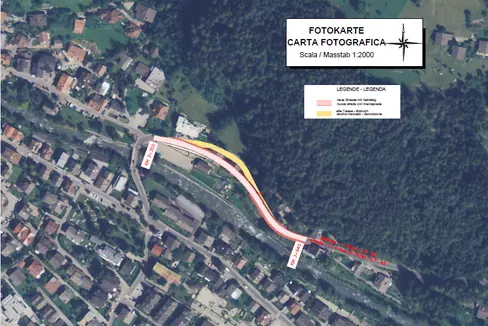 La mappa mostra dove verrà tracciato esattamente il percorso della strada provinciale 48. (Foto: USP/Dipartimento Infrastrutture e Mobilità)