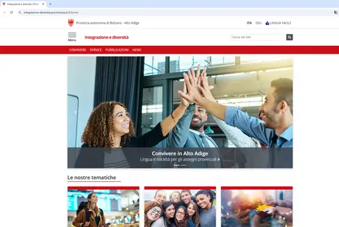 Online la nuova e rinnovata pagina web del Servizio di coordinamento per l’integrazione, parte dell’ufficio Tutela minori e inclusione sociale della Ripartizione politiche sociali. (Foto: USP)