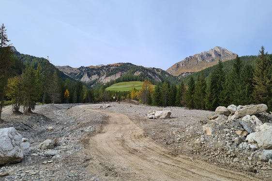 Circa 100.000 metri cubi di materiale detritico sono stati rimossi nel rio di Bronsara. (Foto: ASP/Ufficio bacini montani Est)