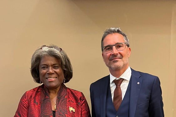 Il presidente della Provincia ha avuto a New York diversi incontri bilaterali. Tra gli altri, ha incontrato anche l'ambasciatrice americana alle Nazioni Unite, Linda Thomas-Greenfield (Foto: ASP)