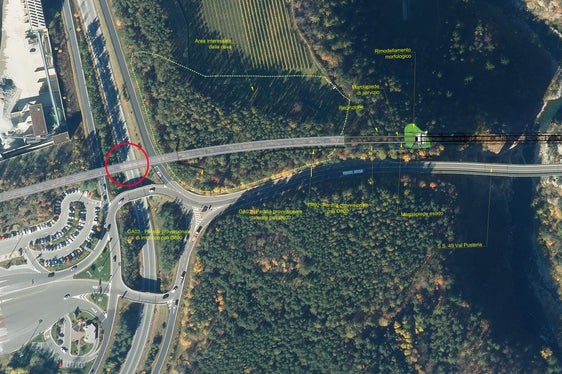 Il punto esatto della chiusura della strada statale 12. (Foto: USP/Dipartimento Infrastrutture e Mobilità)