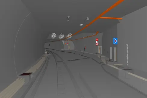Die Installationsarbeiten der technischen Anlagen für den Tunnel der Nordwest-Umfahrung von Meran sind ausgeschrieben. (Rendering: Landesabteilung Tiefbau)