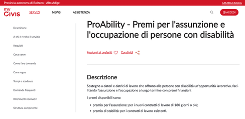 Digitale, veloce, senza burocrazia: il portale “ProAbility” nella rete civica myCIVIS semplifica ai datori di lavoro privati la richiesta di contributi per l'assunzione di persone con disabilità. (Foto: USP)