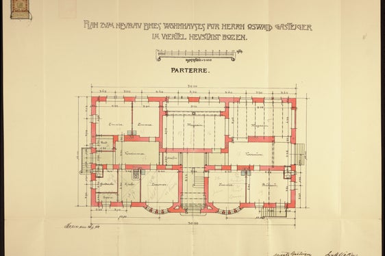 La mappa catastale dell'edificio (Fonte: ASP/Soprintendenza ai Beni culturali)